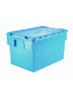 Cubeta apilable, encajable, tapas integradas, 65L