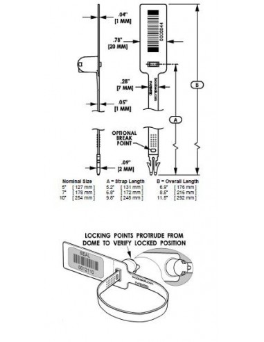 Precinto Poly Check Blanco con Código de Barras