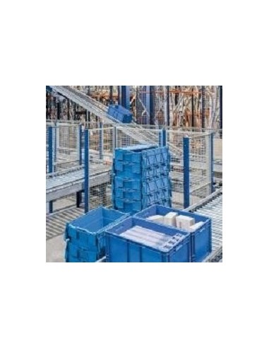 Cubeta apilable, encajable, tapas integradas, 65L